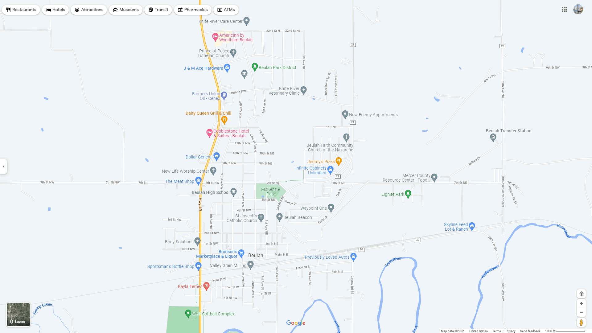 Beulah North Dakota Map